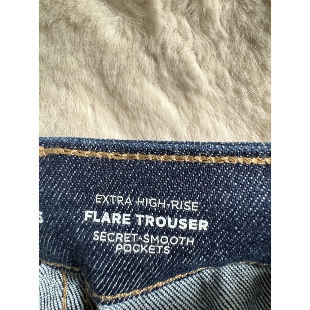 Old Navy Jeans Womens 16 Extra High Rise Flare Trousers 360 Stretch Blue EUC - Picture 5 of 7